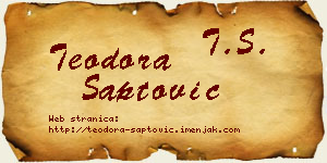 Teodora Šaptović vizit kartica